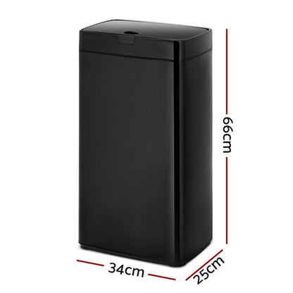 Devanti 45L Motion Sensor Bin Rubbish Automatic Black