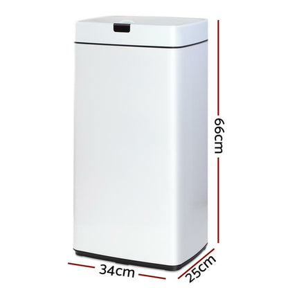 Devanti 45L Motion Sensor Bin Rubbish Automatic White