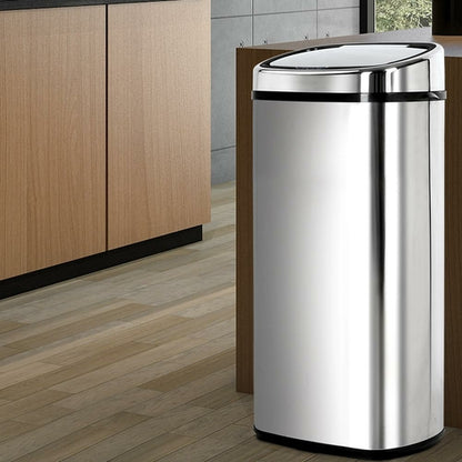 Devanti 68L Motion Sensor Bin Rubbish Automatic Silver